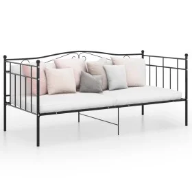 Black metal sofa bed frame 90x200 cm by vidaXL, Beds and slatted bases - Ref: Foro24-324779, Price: 136,35 €, Discount: %