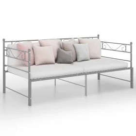 Gray metal removable sofa bed frame 90x200 cm by vidaXL, Beds and slatted bases - Ref: Foro24-324772, Price: 140,06 €, Discou...