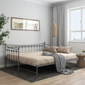 Gray metal removable sofa bed frame 90x200 cm by vidaXL, Beds and slatted bases - Ref: Foro24-324760, Price: 163,02 €, Discou...