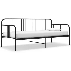 Black metal sofa bed frame 90x200 cm by vidaXL, Beds and slatted bases - Ref: Foro24-324749, Price: 117,56 €, Discount: %