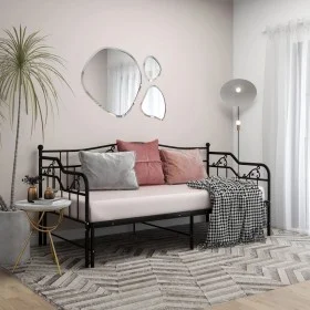 Black metal removable sofa bed frame 90x200 cm by vidaXL, Beds and slatted bases - Ref: Foro24-324764, Price: 242,19 €, Disco...