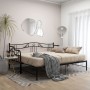 Black metal removable sofa bed frame 90x200 cm by vidaXL, Beds and slatted bases - Ref: Foro24-324764, Price: 201,32 €, Disco...