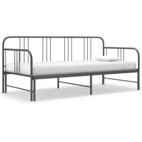 Gray metal removable sofa bed frame 90x200 cm by vidaXL, Beds and slatted bases - Ref: Foro24-324754, Price: 138,80 €, Discou...