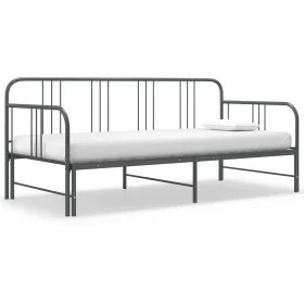 Gray metal removable sofa bed frame 90x200 cm by vidaXL, Beds and slatted bases - Ref: Foro24-324754, Price: 143,77 €, Discou...