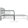 Estructura de sofá cama extraíble de metal gris 90x200 cm de vidaXL, Camas y somieres - Ref: Foro24-324754, Precio: 139,61 €,...
