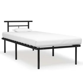 Estructura de cama de metal negro 90x200 cm de vidaXL, Camas y somieres - Ref: Foro24-324820, Precio: 72,95 €, Descuento: %