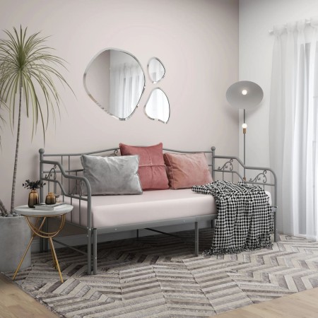 Gray metal removable sofa bed frame 90x200 cm by vidaXL, Beds and slatted bases - Ref: Foro24-324766, Price: 151,20 €, Discou...