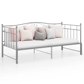 Gray metal removable sofa bed frame 90x200 cm by vidaXL, Beds and slatted bases - Ref: Foro24-324784, Price: 156,78 €, Discou...