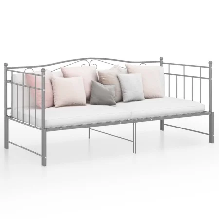 Gray metal removable sofa bed frame 90x200 cm by vidaXL, Beds and slatted bases - Ref: Foro24-324784, Price: 156,78 €, Discou...