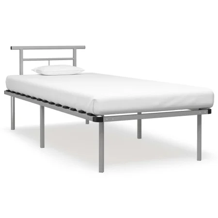 Estructura de cama de metal gris 90x200 cm de vidaXL, Camas y somieres - Ref: Foro24-324822, Precio: 104,56 €, Descuento: %