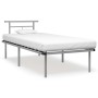 Estructura de cama de metal gris 90x200 cm de vidaXL, Camas y somieres - Ref: Foro24-324822, Precio: 106,09 €, Descuento: %