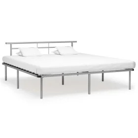 Gray metal bed frame 180x200 cm by vidaXL, Beds and slatted bases - Ref: Foro24-324837, Price: 95,57 €, Discount: %