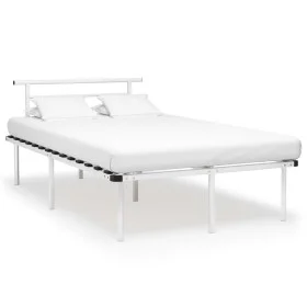 White metal bed frame 120x200 cm by vidaXL, Beds and slatted bases - Ref: Foro24-324827, Price: 85,29 €, Discount: %