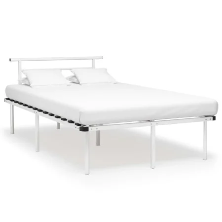 Bettgestell aus weißem Metall, 120 x 200 cm von vidaXL, Betten und Lattenroste - Ref: Foro24-324827, Preis: 85,29 €, Rabatt: %