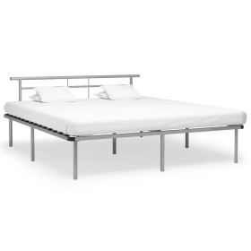 Graues Metallbettgestell 200x200 cm von vidaXL, Betten und Lattenroste - Ref: Foro24-324840, Preis: 102,16 €, Rabatt: %