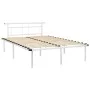 White metal bed frame 140x200 cm by vidaXL, Beds and slatted bases - Ref: Foro24-324830, Price: 84,60 €, Discount: %