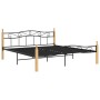 Estructura de cama metal y madera maciza de roble 200x200 cm de vidaXL, Camas y somieres - Ref: Foro24-324917, Precio: 147,95...