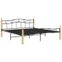 Estructura de cama metal y madera maciza de roble 200x200 cm de vidaXL, Camas y somieres - Ref: Foro24-324917, Precio: 146,23...
