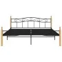 Estructura de cama metal y madera maciza de roble 200x200 cm de vidaXL, Camas y somieres - Ref: Foro24-324917, Precio: 146,23...