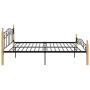 Estructura de cama metal y madera maciza de roble 200x200 cm de vidaXL, Camas y somieres - Ref: Foro24-324917, Precio: 147,95...