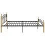 Estructura de cama metal y madera maciza de roble 200x200 cm de vidaXL, Camas y somieres - Ref: Foro24-324917, Precio: 146,23...