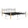 Estructura de cama metal y madera maciza de roble 200x200 cm de vidaXL, Camas y somieres - Ref: Foro24-324917, Precio: 146,23...