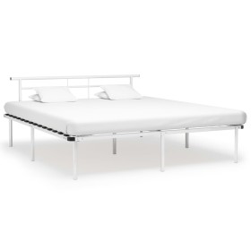 Bettgestell aus weißem Metall, 200 x 200 cm von vidaXL, Betten und Lattenroste - Ref: Foro24-324839, Preis: 101,52 €, Rabatt: %