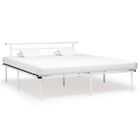 Estructura de cama de metal blanco 200x200 cm