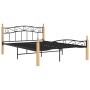 Estructura de cama madera maciza roble metal negro 140x200 cm de vidaXL, Camas y somieres - Ref: Foro24-324914, Precio: 102,44 €