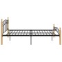 Estructura de cama madera maciza roble metal negro 140x200 cm de vidaXL, Camas y somieres - Ref: Foro24-324914, Precio: 102,44 €