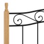 Estructura de cama madera maciza roble metal negro 140x200 cm de vidaXL, Camas y somieres - Ref: Foro24-324914, Precio: 102,44 €