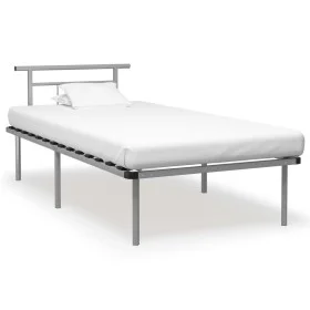 Graues Metallbettgestell 100x200 cm von vidaXL, Betten und Lattenroste - Ref: Foro24-324825, Preis: 95,15 €, Rabatt: %