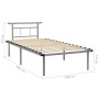 Estructura de cama de metal gris 100x200 cm de vidaXL, Camas y somieres - Ref: Foro24-324825, Precio: 96,30 €, Descuento: %