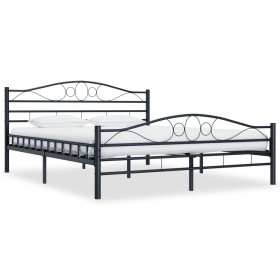 Estructura de cama de acero negra 180x200 cm de vidaXL, Camas y somieres - Ref: Foro24-285290, Precio: 158,70 €, Descuento: %