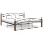 Metal bed frame and solid oak wood 180x200 cm by vidaXL, Beds and slatted bases - Ref: Foro24-324923, Price: 176,28 €, Discou...