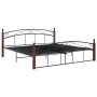 Metal bed frame and solid oak wood 180x200 cm by vidaXL, Beds and slatted bases - Ref: Foro24-324923, Price: 176,28 €, Discou...