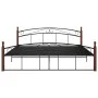 Metal bed frame and solid oak wood 180x200 cm by vidaXL, Beds and slatted bases - Ref: Foro24-324923, Price: 176,28 €, Discou...