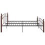 Estructura de cama metal y madera maciza de roble 180x200 cm de vidaXL, Camas y somieres - Ref: Foro24-324923, Precio: 178,37...