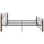 Metal bed frame and solid oak wood 180x200 cm by vidaXL, Beds and slatted bases - Ref: Foro24-324923, Price: 176,28 €, Discou...