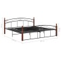 Estructura de cama metal y madera maciza de roble 180x200 cm de vidaXL, Camas y somieres - Ref: Foro24-324923, Precio: 178,37...