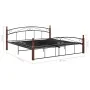 Metal bed frame and solid oak wood 180x200 cm by vidaXL, Beds and slatted bases - Ref: Foro24-324923, Price: 176,28 €, Discou...