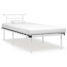 Bettgestell aus weißem Metall, 90 x 200 cm von vidaXL, Betten und Lattenroste - Ref: Foro24-324821, Preis: 73,10 €, Rabatt: %