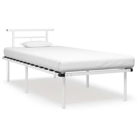 Bettgestell aus weißem Metall, 90 x 200 cm von vidaXL, Betten und Lattenroste - Ref: Foro24-324821, Preis: 73,07 €, Rabatt: %