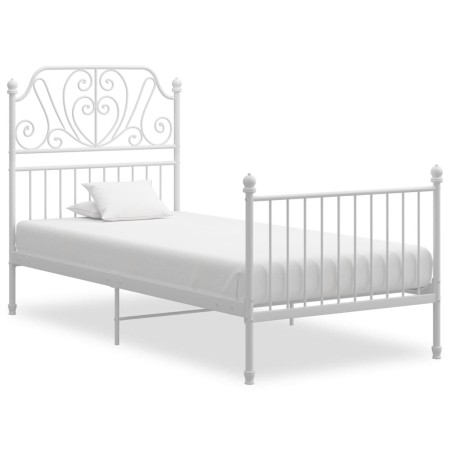Bettgestell aus weißem Metall, 100 x 200 cm von vidaXL, Betten und Lattenroste - Ref: Foro24-324845, Preis: 134,31 €, Rabatt: %