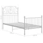 Bettgestell aus weißem Metall, 100 x 200 cm von vidaXL, Betten und Lattenroste - Ref: Foro24-324845, Preis: 131,70 €, Rabatt: %