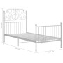 Bettgestell aus weißem Metall, 100 x 200 cm von vidaXL, Betten und Lattenroste - Ref: Foro24-324845, Preis: 134,31 €, Rabatt: %