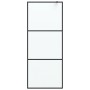 Mampara de ducha vidrio ESG esmerilado negro 80x195 cm