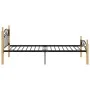 Estructura de cama madera maciza de roble metal negro 90x200 cm de vidaXL, Camas y somieres - Ref: Foro24-324911, Precio: 85,...