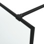 Mampara de ducha vidrio ESG esmerilado negro 80x195 cm