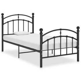 Schwarzer Metallbettrahmen 100x200 cm von vidaXL, Betten und Lattenroste - Ref: Foro24-324970, Preis: 123,06 €, Rabatt: %